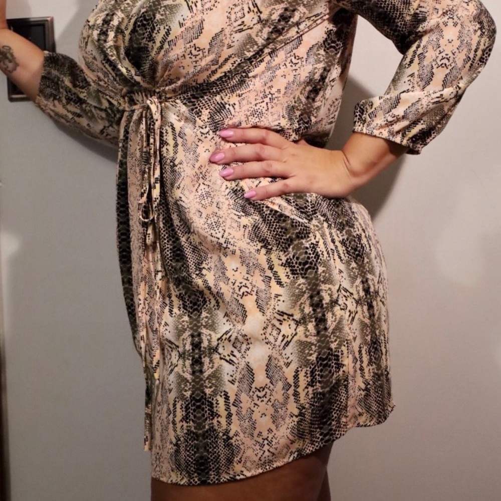 Multi-Color Snake Skin Mini Dress - Picture 2 of 3